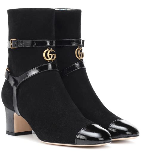 gucci black combat boots|Gucci ankle boots suede.